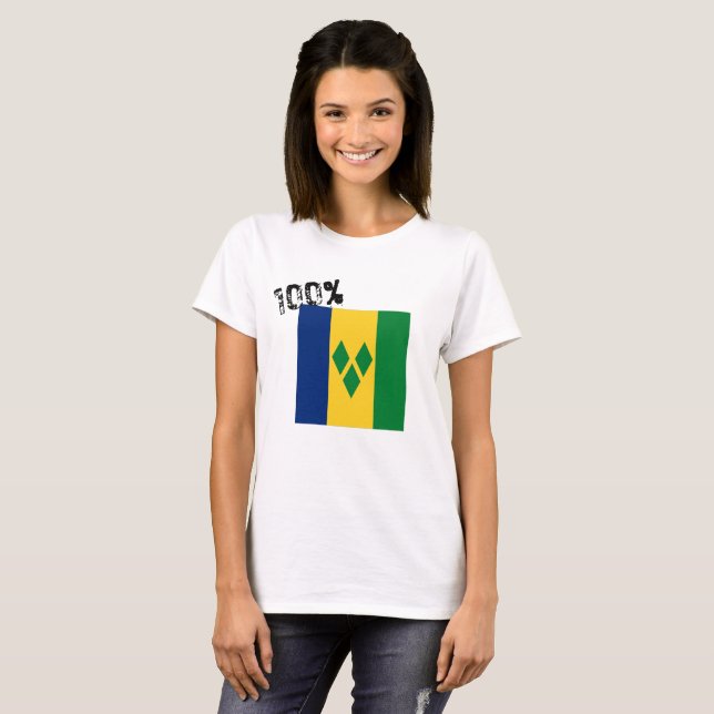 Saint Vincent and the Grenadines Flag Vincy T-Shirt (Front Full)