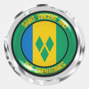 Saint Vincent and the Grenadines Round Emblem Classic Round Sticker