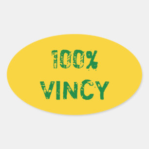 Saint Vincent and the Grenadines Vincy Heart Stick Oval Sticker