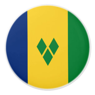 Saint Vincent Flag Ceramic Knob