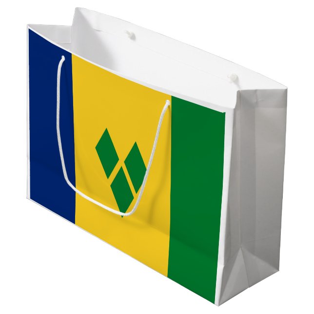 Saint Vincent Flag Large Gift Bag (Front Angled)