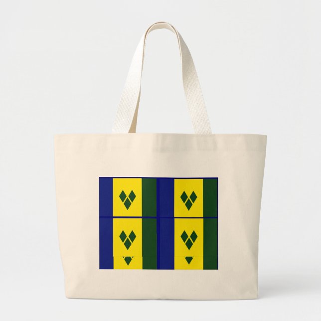 Saint vincent flag large tote bag (Front)