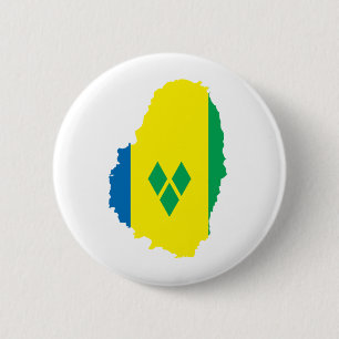 Saint Vincent Flag Map full size 6 Cm Round Badge
