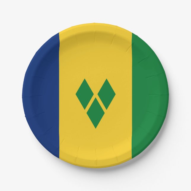 Saint Vincent Flag Paper Plate (Front)