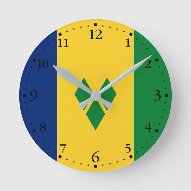 Saint Vincent Flag Round Clock (Front)