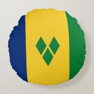 Saint Vincent Flag Round Cushion
