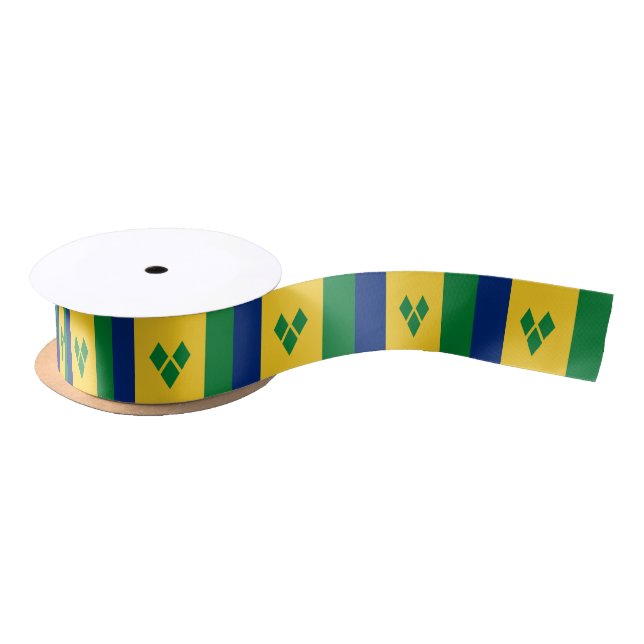Saint Vincent Flag Satin Ribbon (Spool)