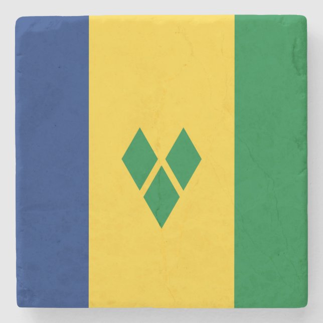 Saint Vincent Flag Stone Coaster (Front)