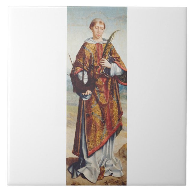 Saint Vincent of Saragossa Martyr Fine Art Ceramic Tile (Front)