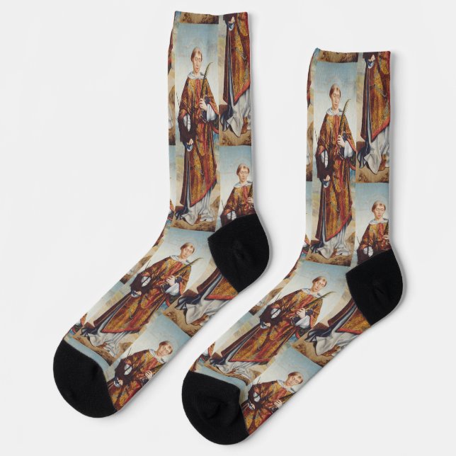 Saint Vincent of Saragossa Martyr Fine Art Socks (Left)