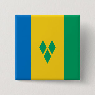 Saint Vincent & the Grenadines Flag 15 Cm Square Badge