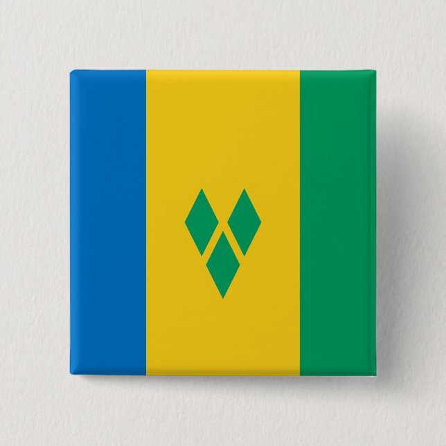 Saint Vincent & the Grenadines Flag 15 Cm Square Badge (Front)