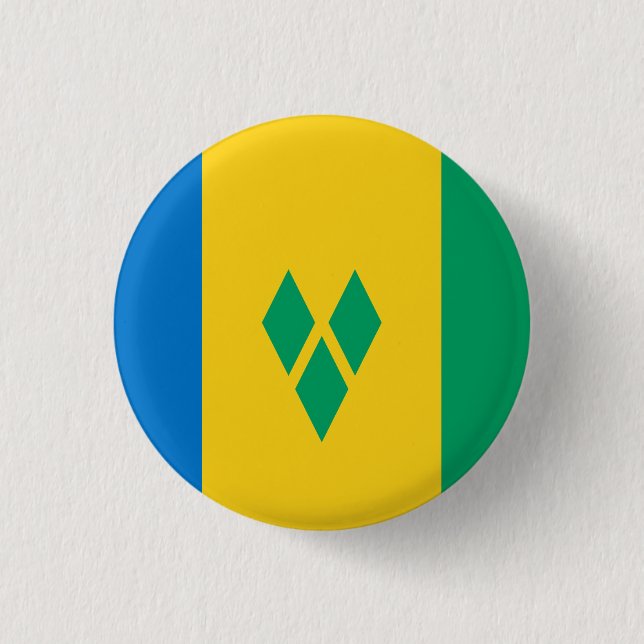 Saint Vincent & the Grenadines Flag 3 Cm Round Badge (Front)