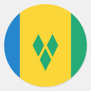 Saint Vincent & the Grenadines Flag Classic Round Sticker