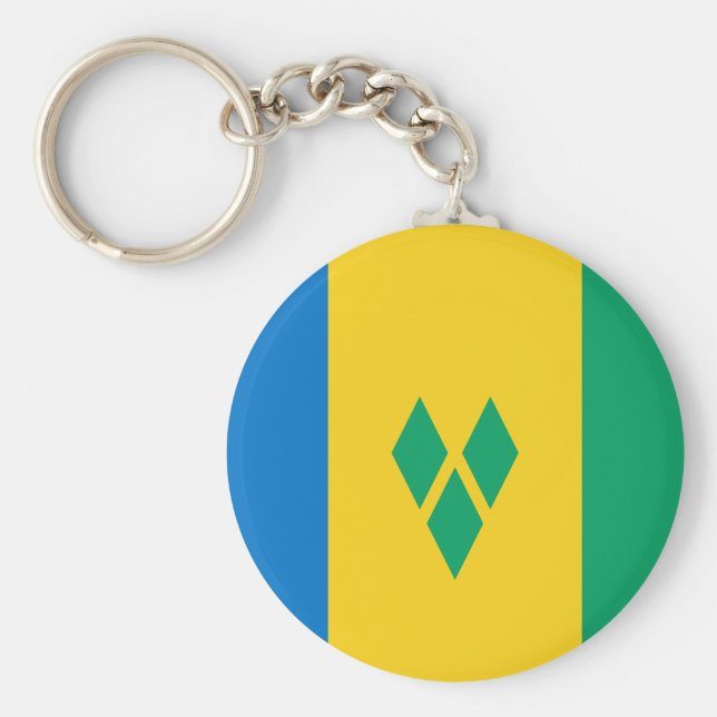Saint Vincent & the Grenadines Flag Key Ring (Front)