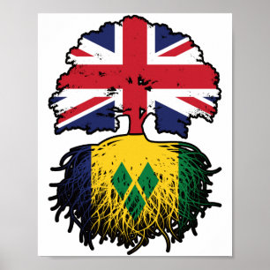 Saint Vincent Vincentian British UK Tree Roots Poster