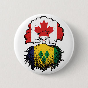 Saint Vincent Vincentian Canadian Canada Tree Root 6 Cm Round Badge