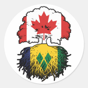 Saint Vincent Vincentian Canadian Canada Tree Root Classic Round Sticker