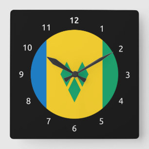 Saint Vincentian flag Clock