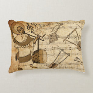 Saint Yared & The Ethiopian Music Instruments Decorative Cushion