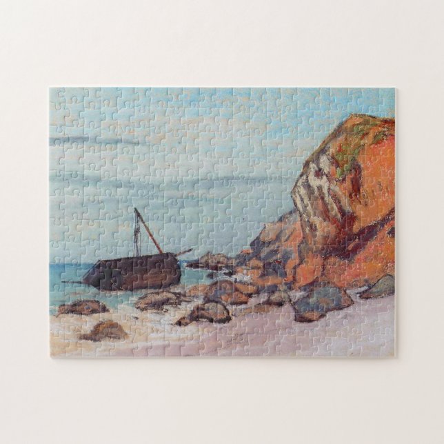 Sainte-Adresse, Beached Sailboat Monet Fine Art Jigsaw Puzzle (Horizontal)