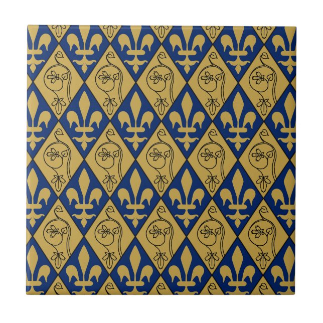 Sainte-Chapelle Fleur de Lys Ceramic Tile (Front)