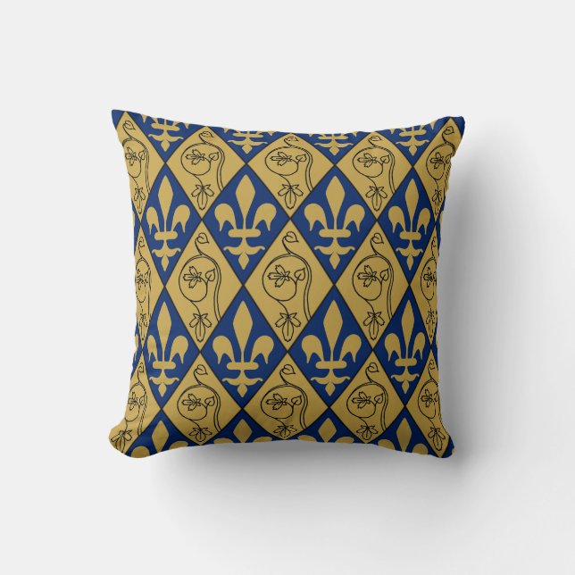 Sainte-Chapelle Fleur de Lys Throw Pillow (Front)