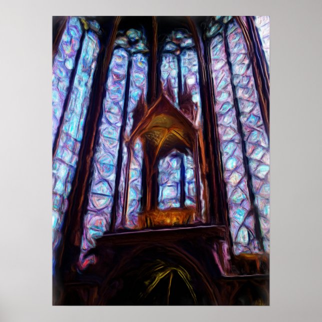 Sainte-Chapelle stained glass in Paris - Oil Poster (Front)