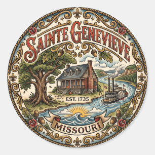 Sainte Genevieve Missouri Classic Round Sticker