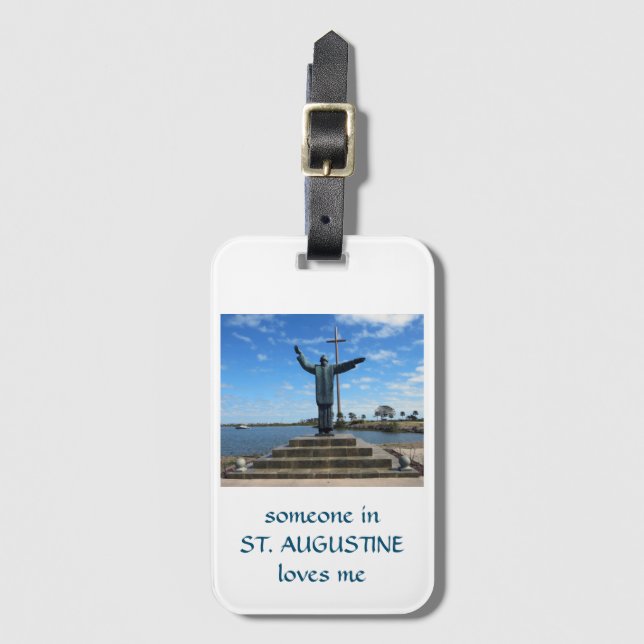 Saintly Arms Lifted Luggage Tag (Front Vertical)