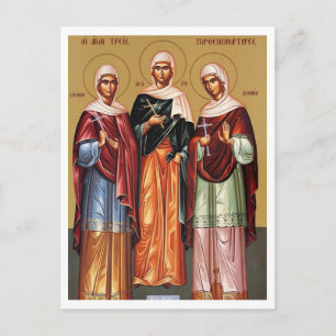 Saints Agape, Irene and Chionia of Thessaloniki Postcard
