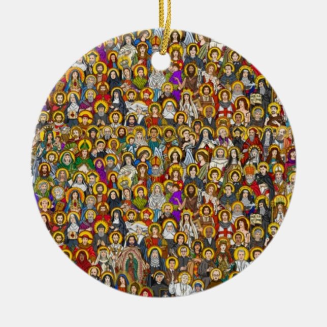 Saints, All saints, Catholic Saints Ceramic Ornament (Front)