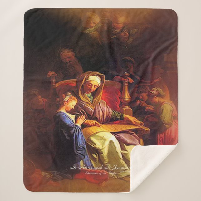 Saints Anne and Joachim, Parents of Mary Sherpa Blanket (Front)