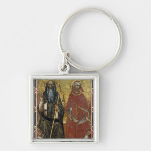 Saints Anthony Abbot and Eligius - Painted process Key Ring