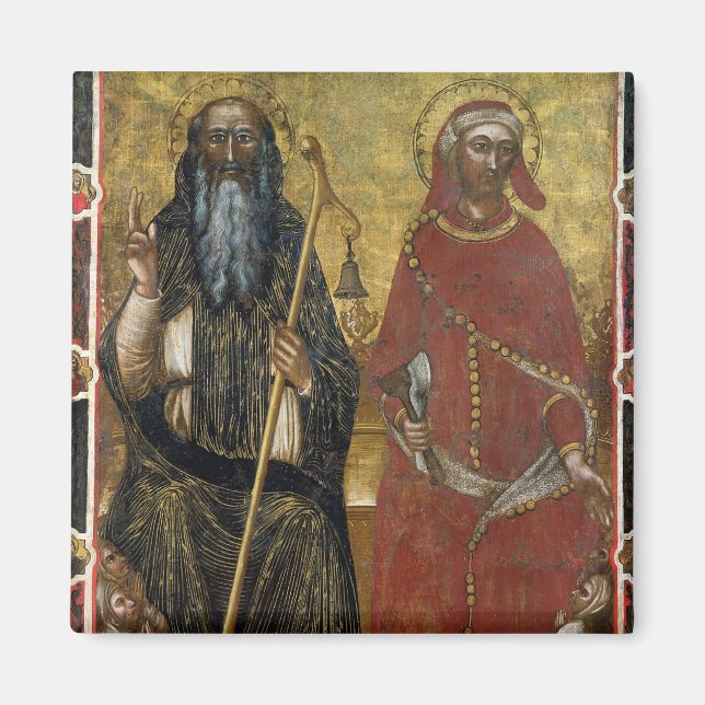 Saints Anthony Abbot and Eligius - Painted process Magnet (Front)