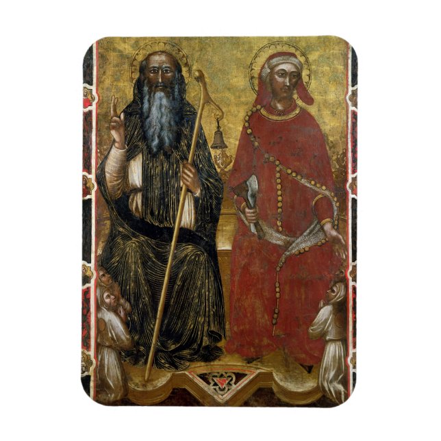 Saints Anthony Abbot and Eligius - Painted process Magnet (Vertical)