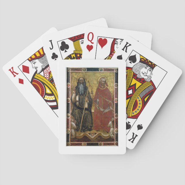Saints Anthony Abbot and Eligius - Painted process Playing Cards (Back)