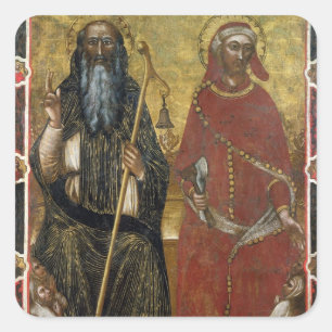 Saints Anthony Abbot and Eligius - Painted process Square Sticker
