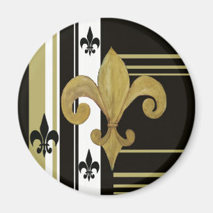 Saints Black and Gold Fleur de lis Magnet