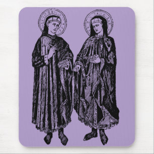 Saints Cosmas and Damian by Bicci di Lorenzo Mouse Pad