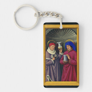 Saints Cosmas and Damian by Jean Bourdichon Key Ring