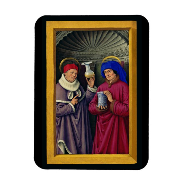 Saints Cosmas and Damian by Jean Bourdichon Magnet (Vertical)