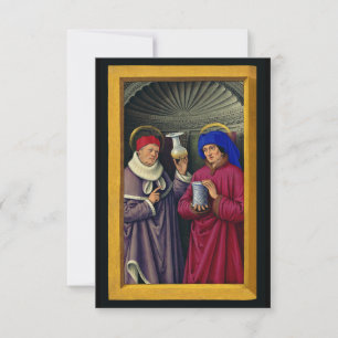 Saints Cosmas and Damian by Jean Bourdichon Thank You Card