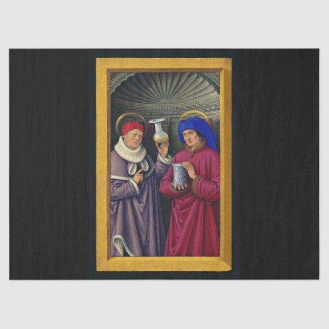 Saints Cosmas and Damian by Jean Bourdichon Tissue Paper (Front)