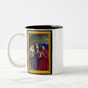 Saints Cosmas and Damian by Jean Bourdichon Two-Tone Coffee Mug