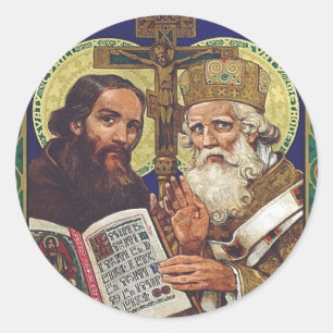 Saints Cyril and Methodius Patrons of Europe Classic Round Sticker