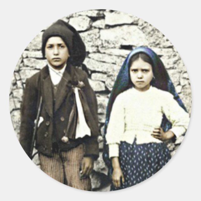 Saints Francisco & Jacinta Marto Canonisation Classic Round Sticker (Front)
