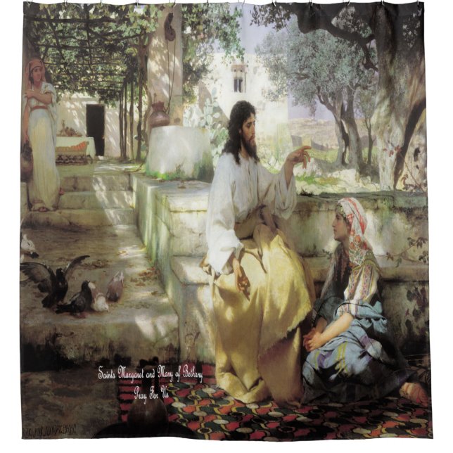 Saints Martha and Mary of Bethany Shower Curtain (Front)