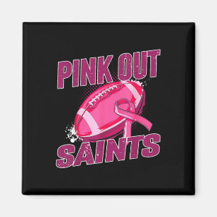 Saints Pink Out Football Tackle Breast Cancer Magnet