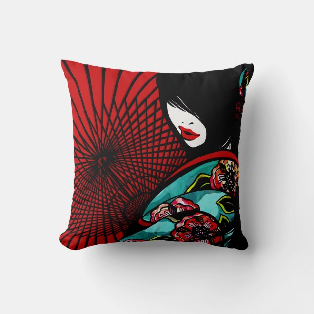 SajuArt Zen "Bangasa and Peony" Pillow (Front)